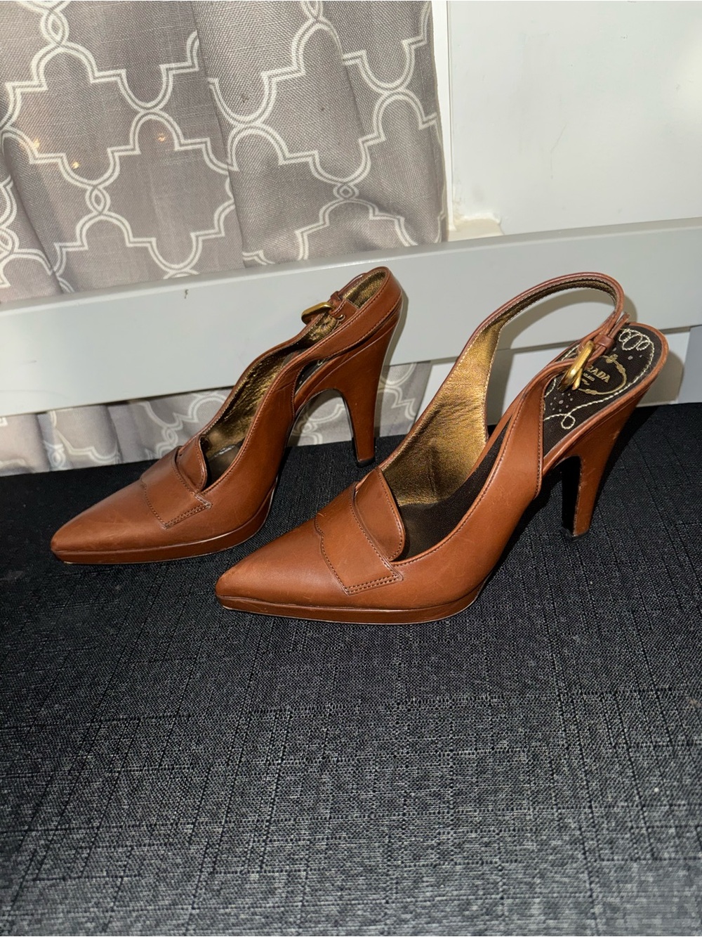 🤎 Prada Tan Leather Slingback Pump (Milano)